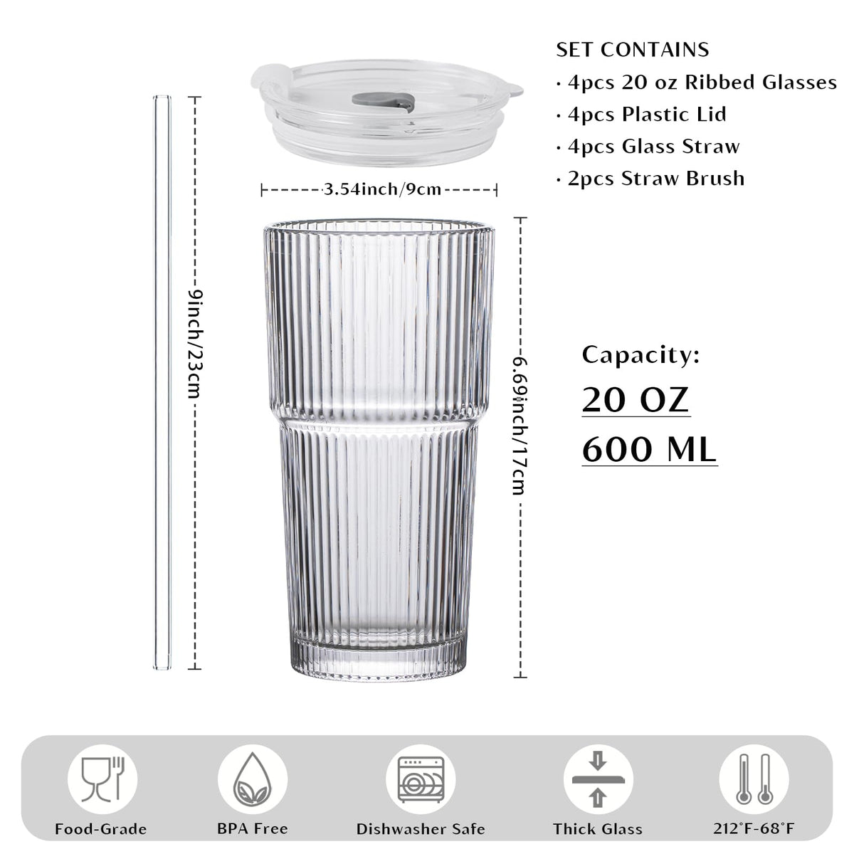 INSETLAN glass straw set complements each tumbler for refreshing drinks