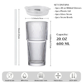 INSETLAN glass straw set complements each tumbler for refreshing drinks