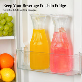 Pouring beverage from INSETLAN carafe into a glass