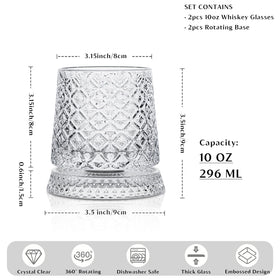INSETLAN vintage-cut pattern glass adds elegance and easy grip.