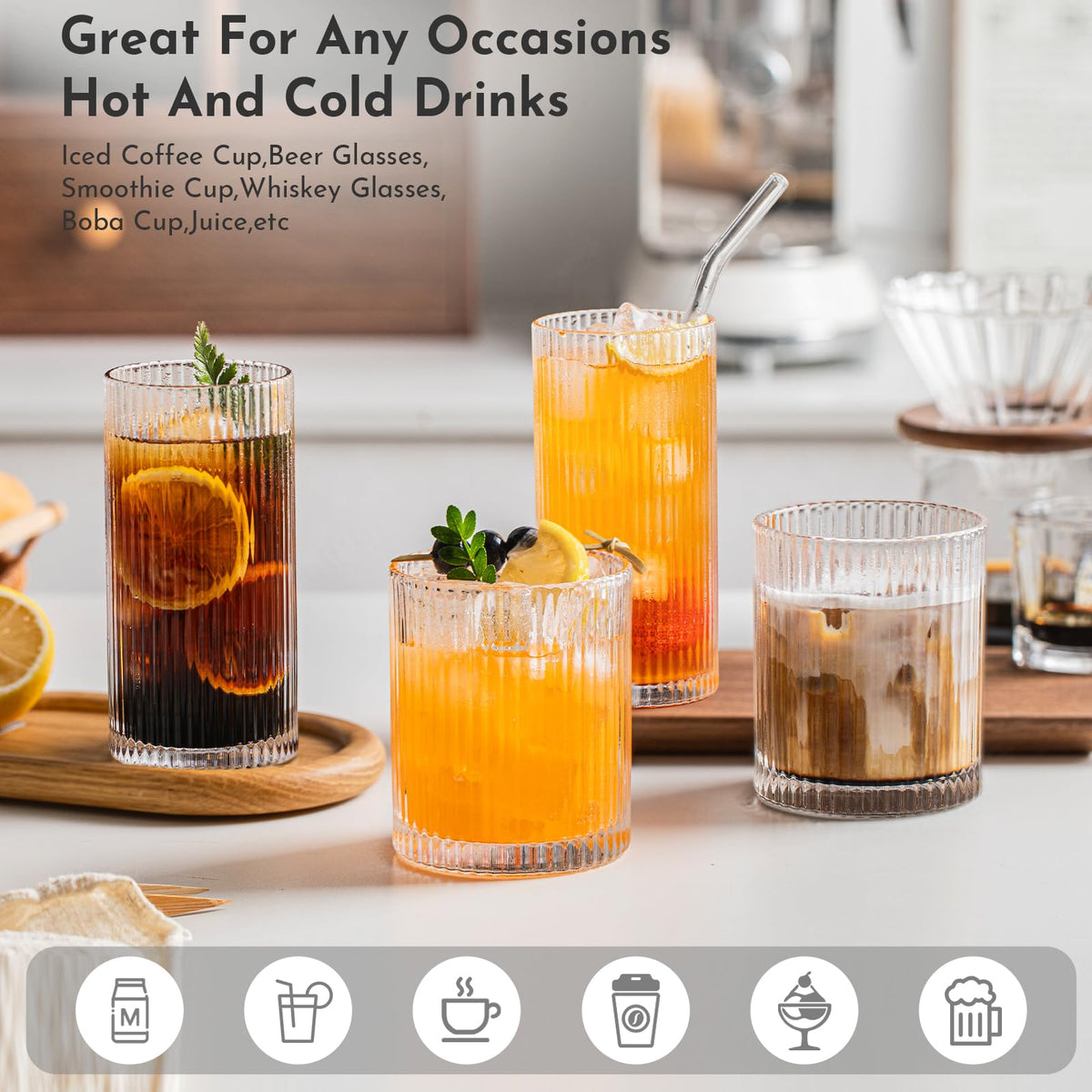 INSETLAN ribbed glass close-up showing vintage charm for entertaining.