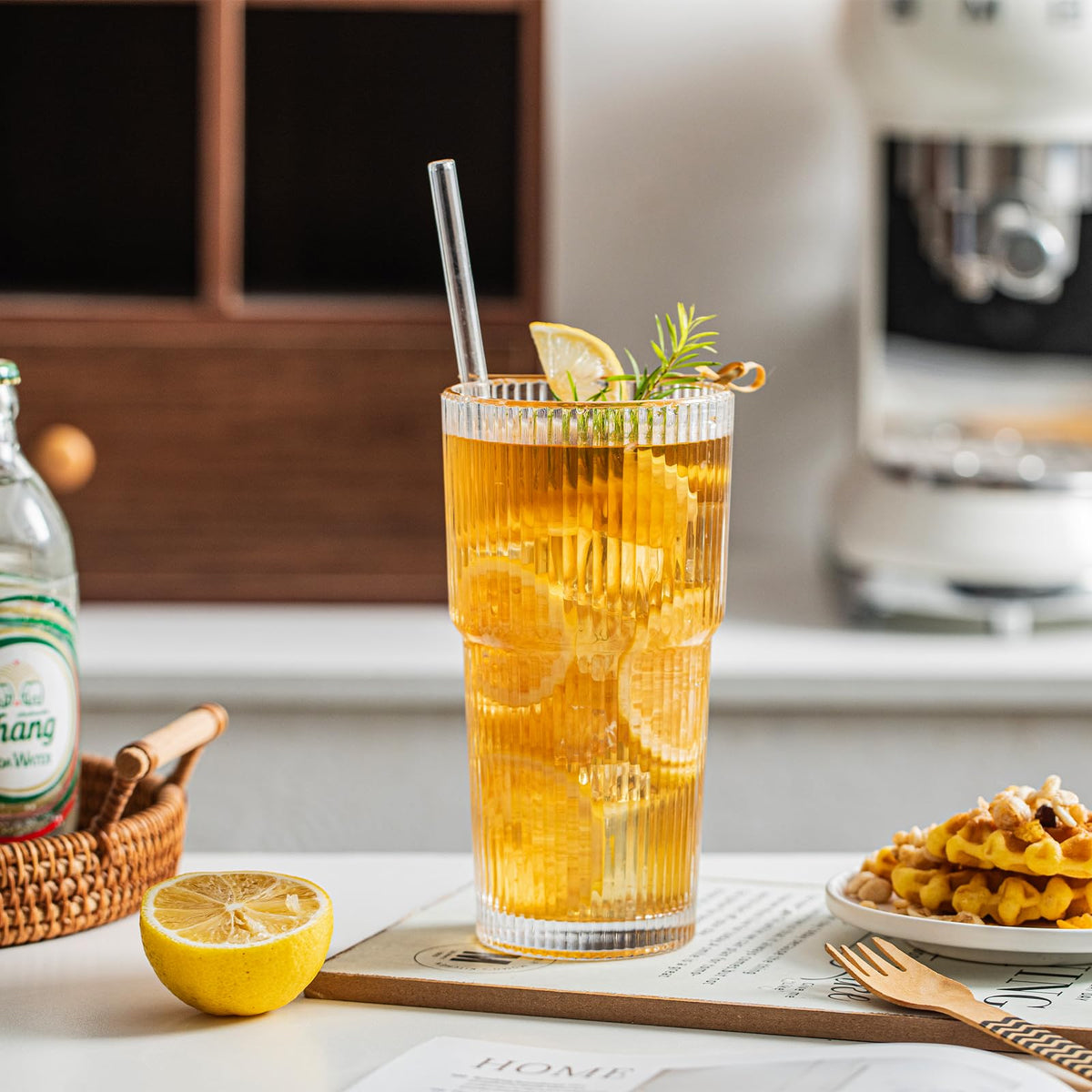 INSETLAN water, juice, or cocktail tumbler 20oz for versatile drinks.