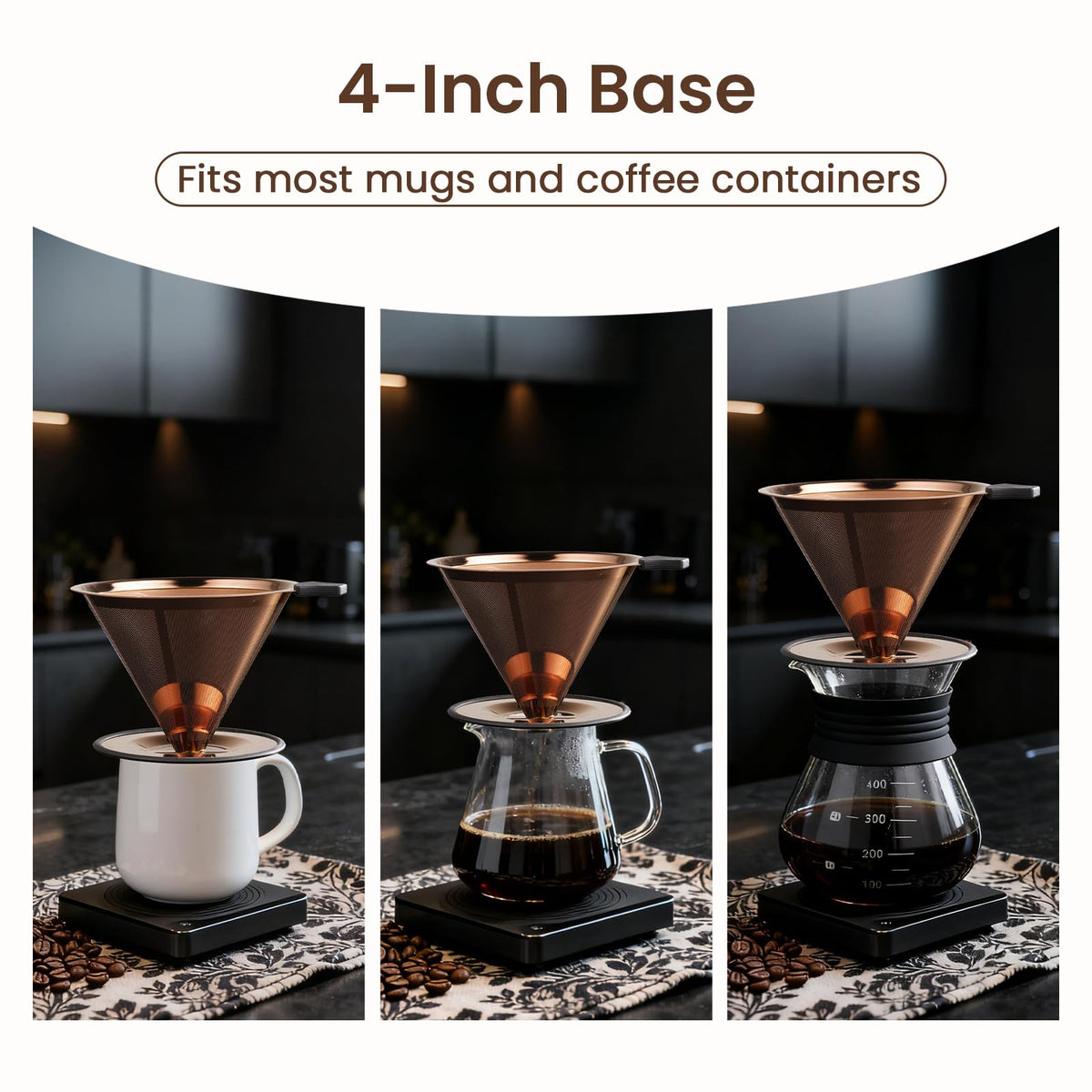 INSINTAR easy to clean and dishwasher-safe pour-over brewer.