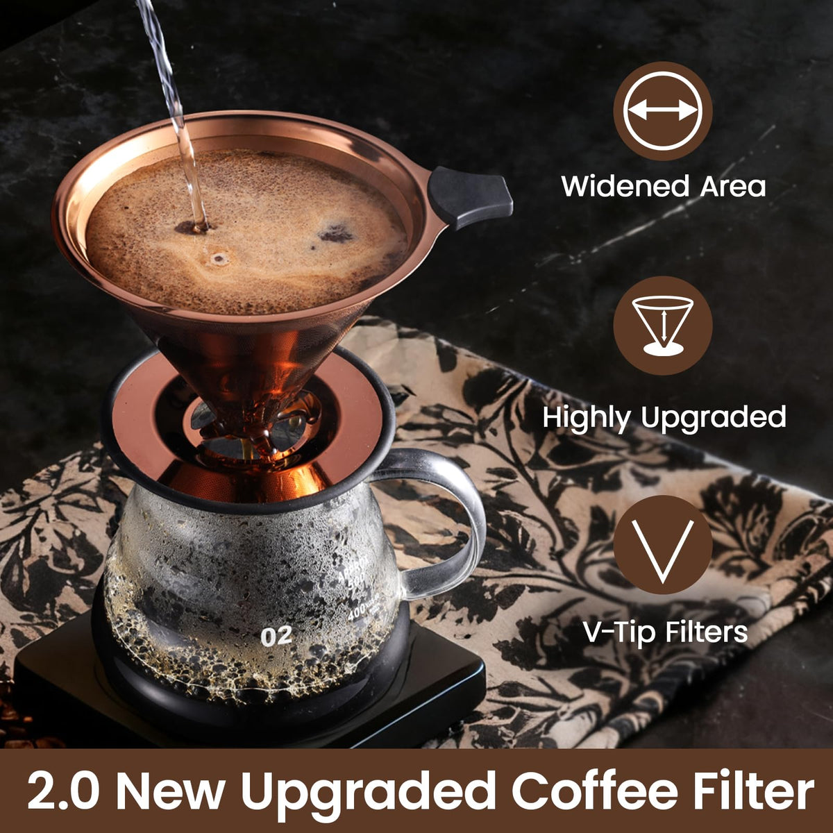 INSINTAR reusable metal coffee filter for eco-friendly brewing.