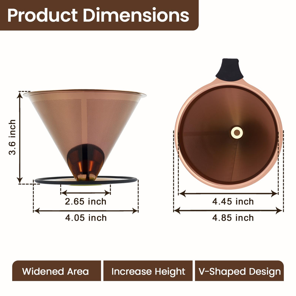 INSINTAR stainless steel dual-mesh filter enables reusable, paperless brewing.