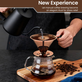 INSINTAR titanium copper finish dripper adds stylish touch to kitchen.