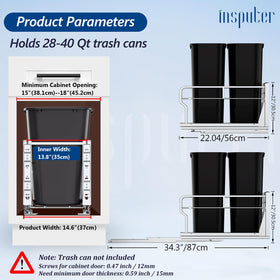 Insputer soft-close damping slides providing smooth, quiet operation.
