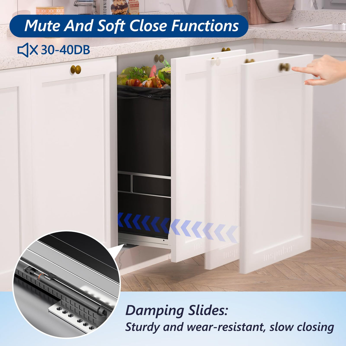 Kitchen trash pull-out drawer system by Insputer