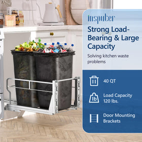 Insputer two-bin configuration for trash and recycling sorting.