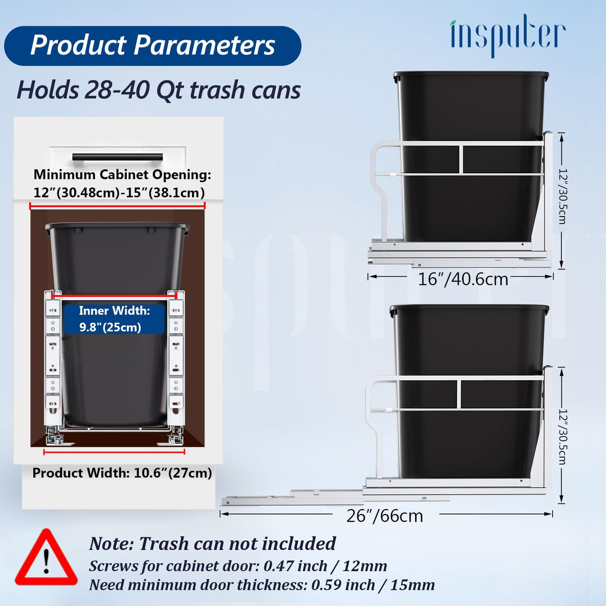 Under-sink pull-out kit by Insputer with metal frame