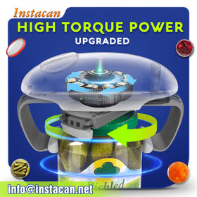 INSTACAN one-touch jar opener in use for quick lid removal