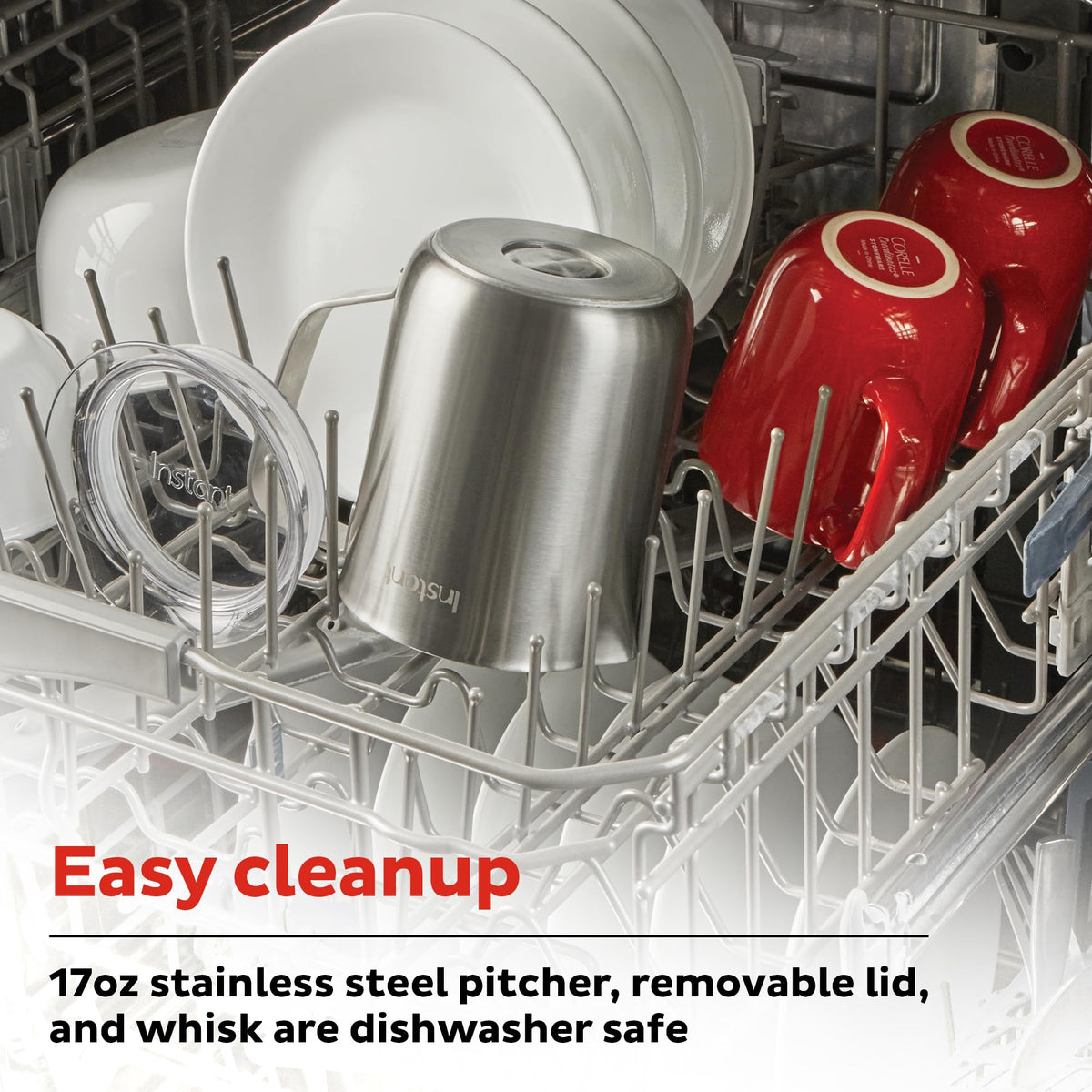 Instant MagicFroth dishwasher-safe parts simplify cleanup after drinks