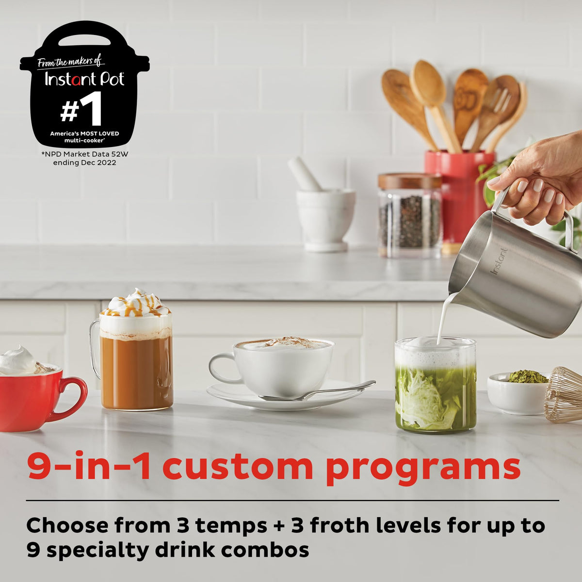 Instant MagicFroth ergonomic handle for safe, comfortable pouring