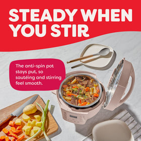 Pressure cooking mode on Instant Pot Rio Mini saves time.