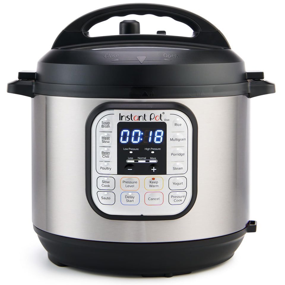 Instant Pot Duo on-counter view showing 7-in-1 versatility for busy weeknights.