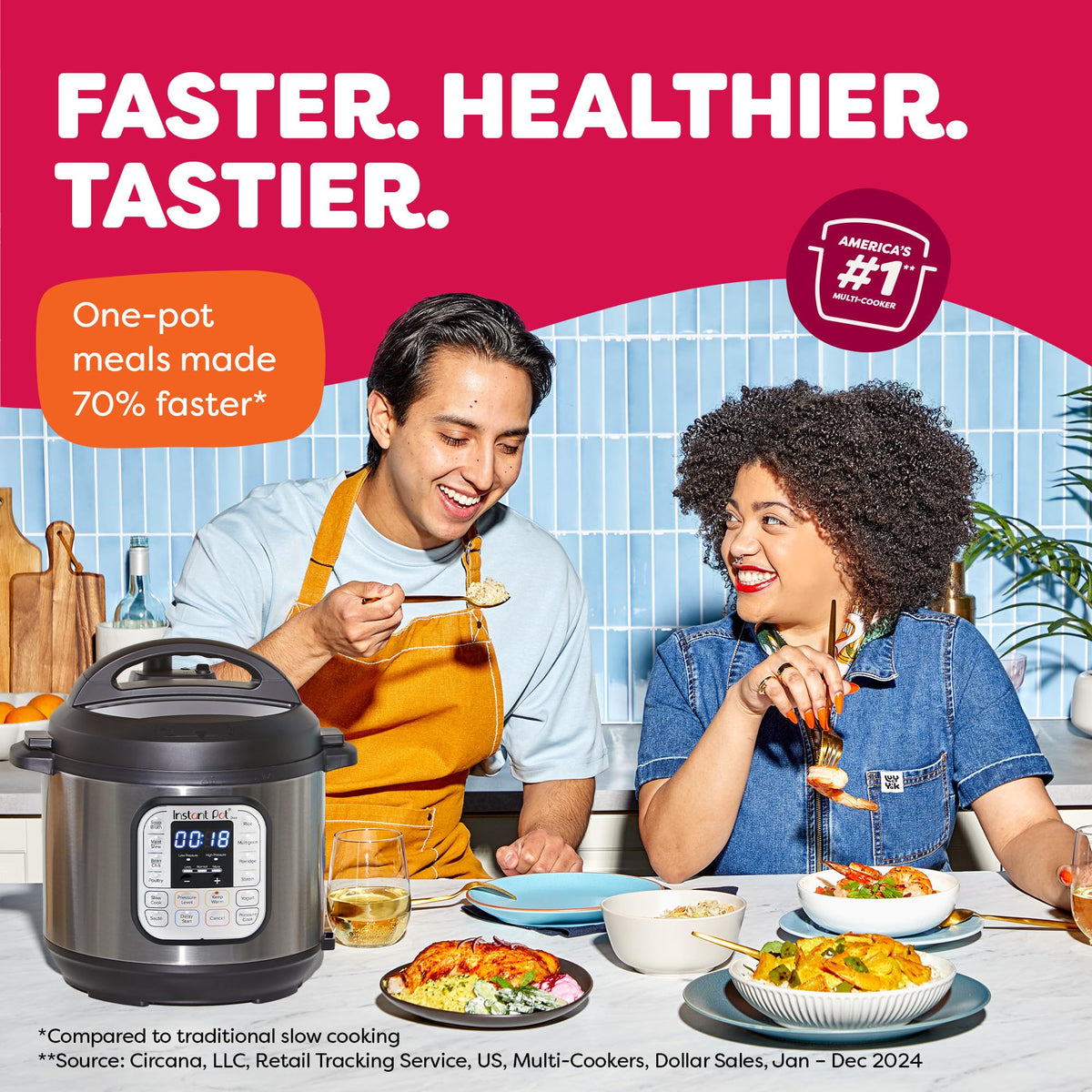 Instant Pot Duo 8-Quart stainless-steel steamer rack included