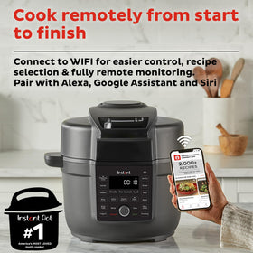 Instant Pot Duo Crisp 13-functions panel offers versatile control for customized cooking.
