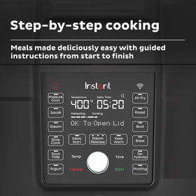 Instant Pot Duo Crisp 6-qt family-size capacity ideal for gatherings.
