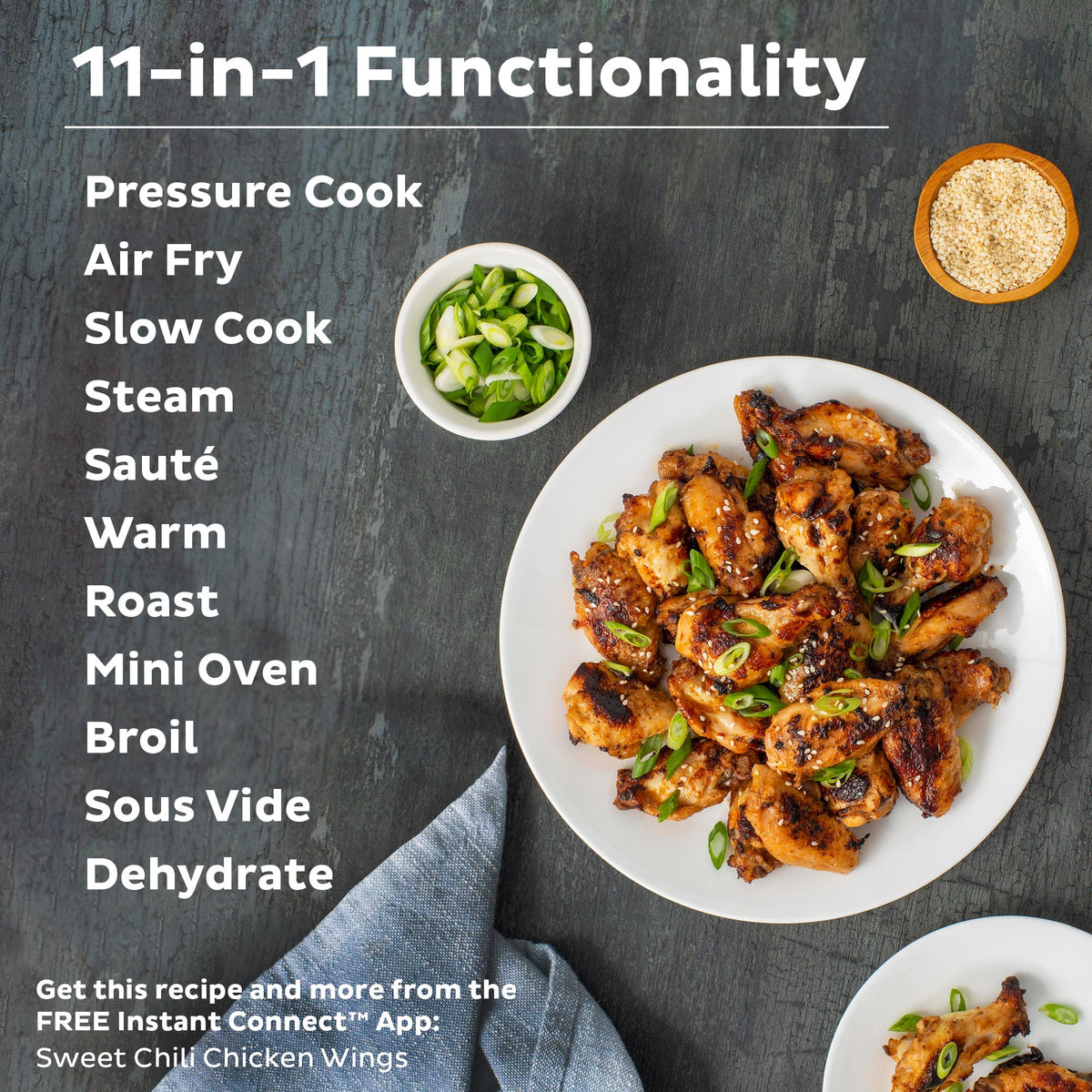 Instant Pot Duo Crisp 8QT pressure cooker lid: secure pressure cooking lid for fast meals.
