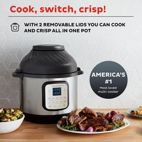 Instant Pot Duo Crisp air fryer lid for quick crisping with less oil