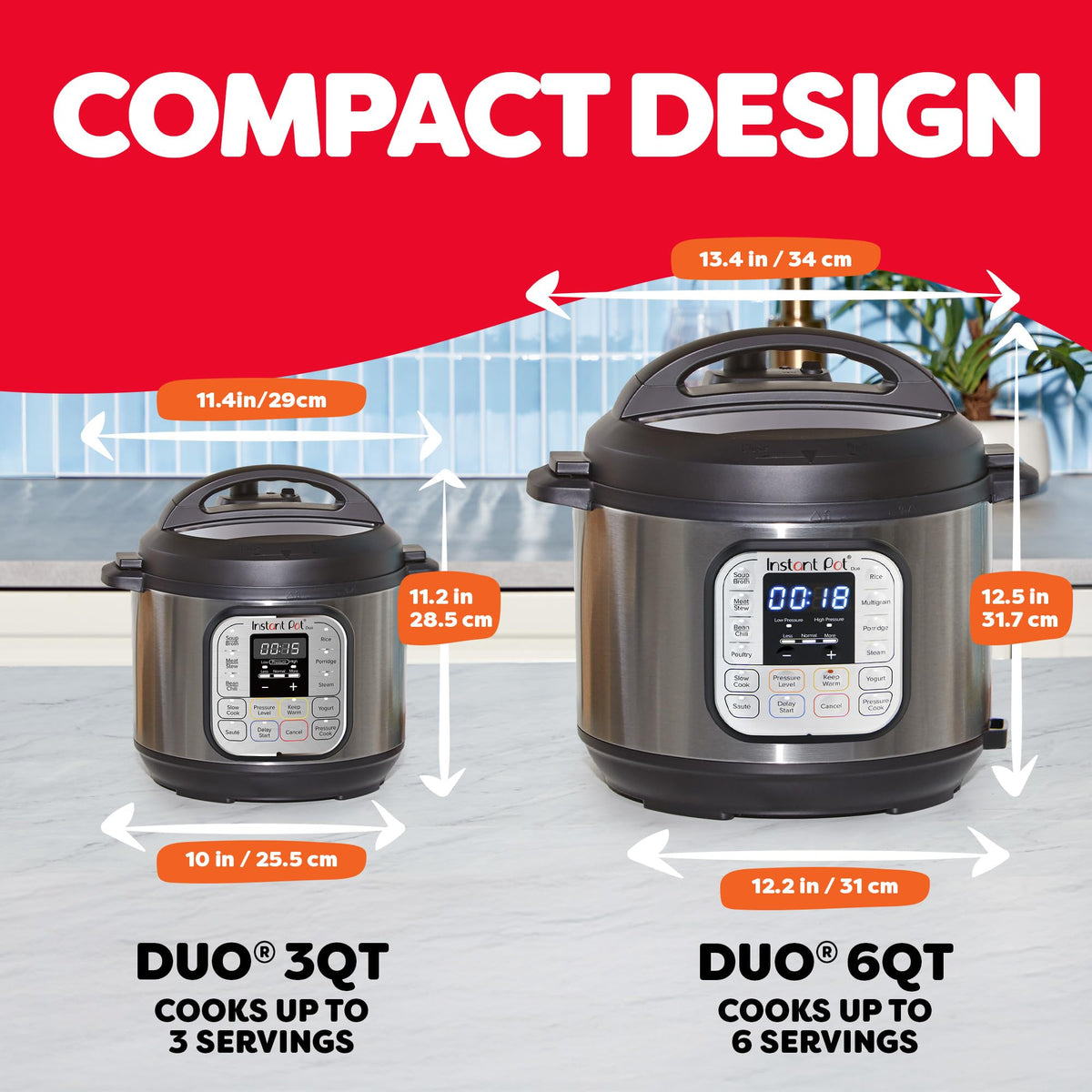 Instant Pot Duo Mini tri-ply bottom interior enables even browning.