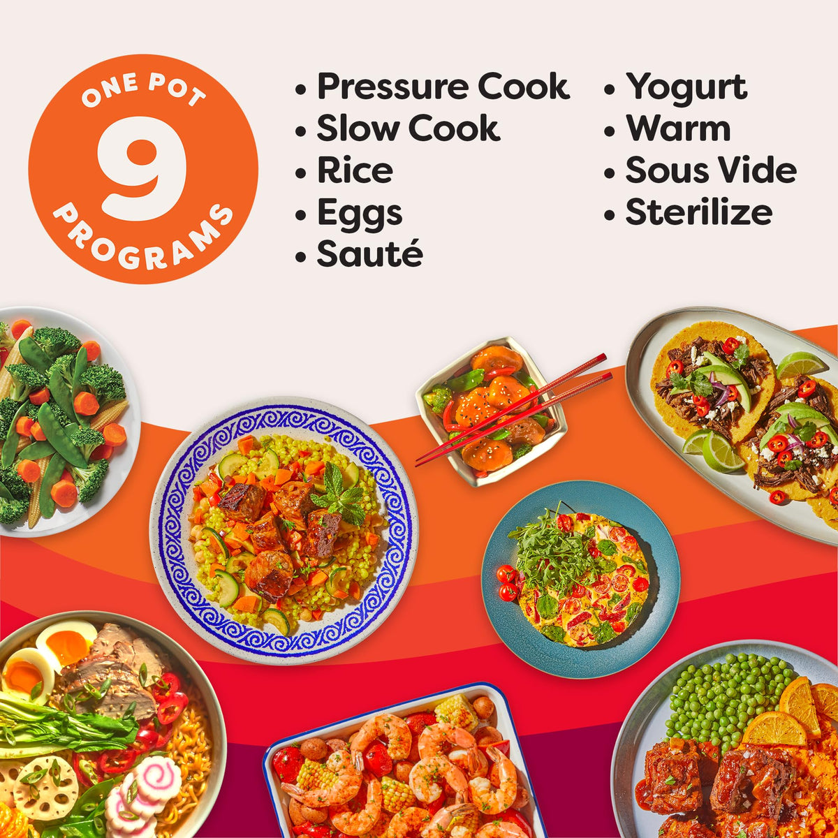 Instant Pot Duo Plus angled control panel with guided presets.