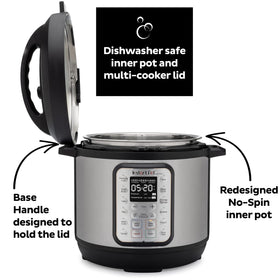 Instant Pot Duo Plus lid seal and lock ensure safe sealing during cooking.
