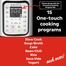Instant Pot Duo Plus 13 one-touch programs simplify meal planning.