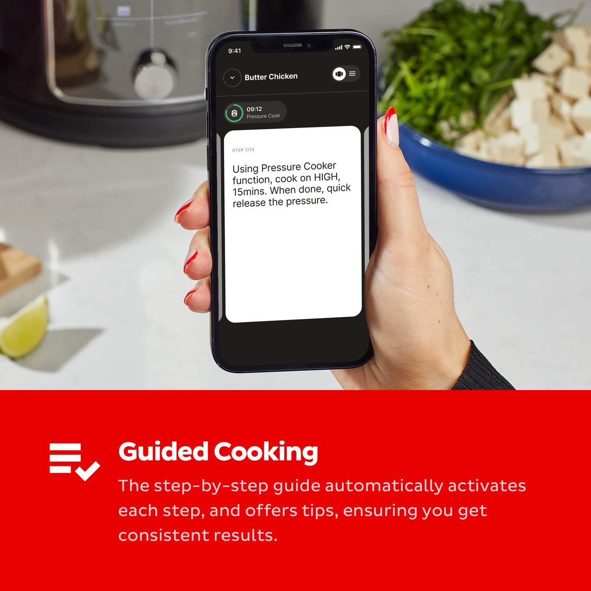 Instant Pot InstantChill control panel for easy, guided dessert preparation.
