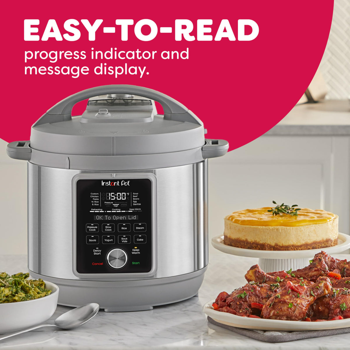 Instant Pot 9-in-1 functions dial enabling versatile all-in-one cooking