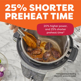 Instant Pot PRO Max app display demonstrates guided recipes and real-time monitoring.