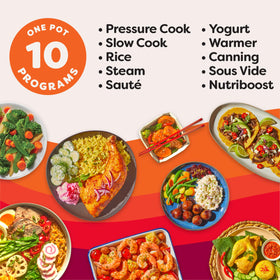 Instant Pot PRO Max nutriboost function display emphasizes texture enhancement during cooking.