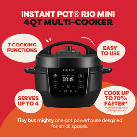 Instant Pot Rio Mini 7-functions chart—convenient versatility for quick weeknight meals