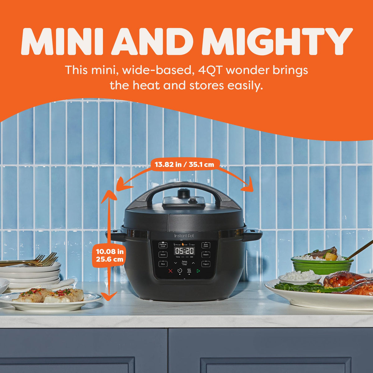 Instant Pot Rio Mini Rosewater finish close-up—adds stylish color to your countertop