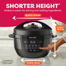 Instant Pot Rio Wide anti-spin pot supports steady sautéing.