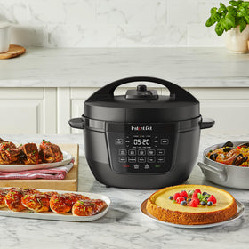 Instant Pot Rio Wide control panel with 13 programs for quick prep.