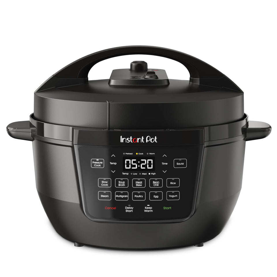 Instant Pot Rio Wide front view showing 7-in-1 versatility for family meals.