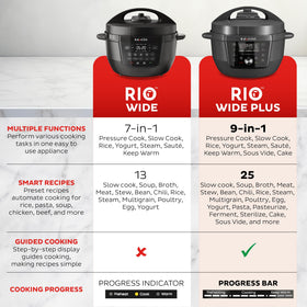 Instant Pot RIO Wide Plus control panel with guided presets for easy cooking