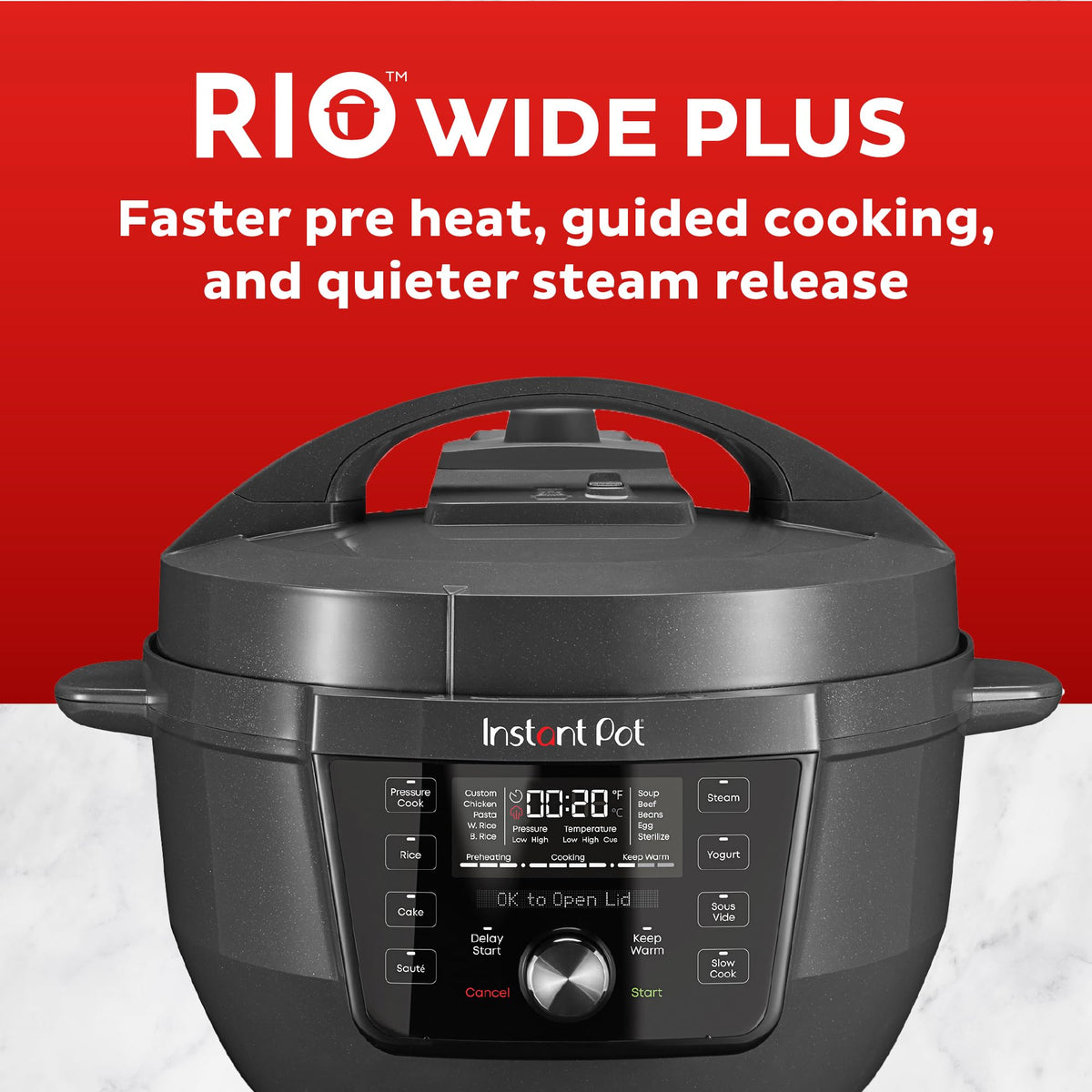 Instant Pot RIO Wide Plus stainless steel inner pot for even searing
