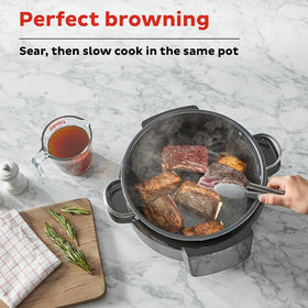 Instant Pot silicone storage lid included for leftovers.