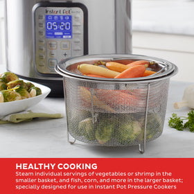 Instant Pot steamer basket easy-lift handle for safe removal after cooking