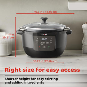 Instant Pot Superior Cooker 7.5-quart capacity ideal for batch cooking.