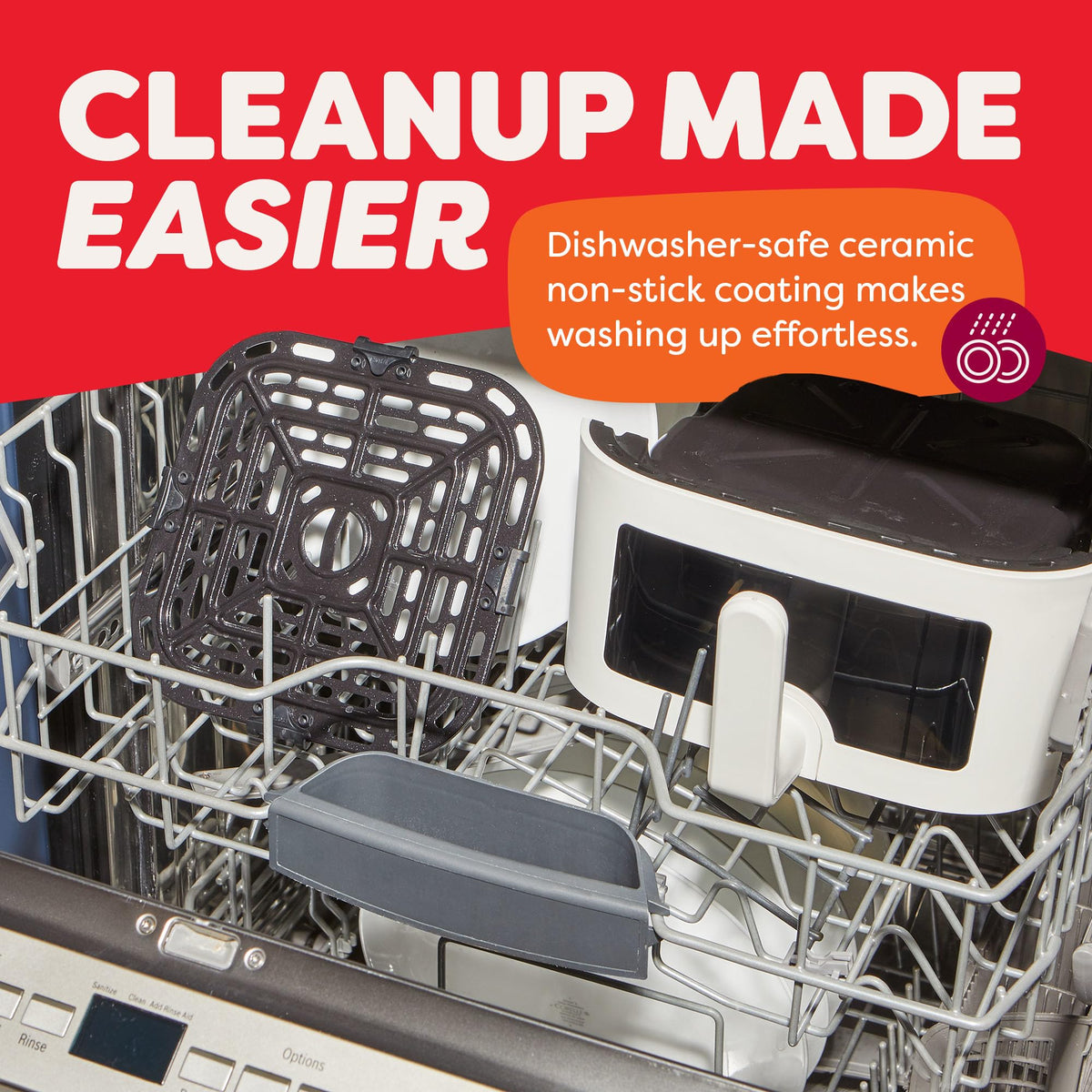 Instant Pot VORTEX Mini dishwasher-safe basket makes cleanup straightforward.
