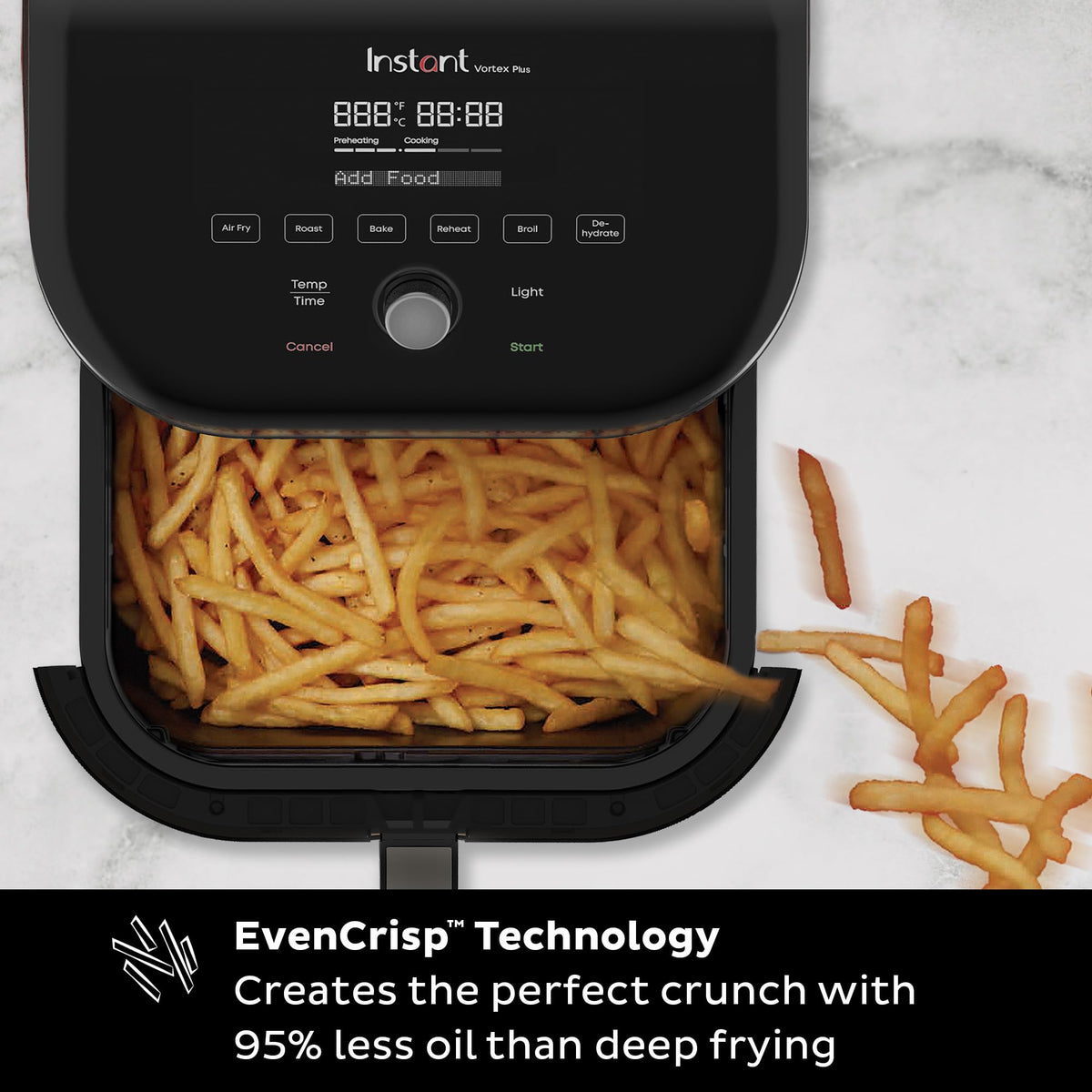 1700-watt power provides fast preheating and reliable cooking results