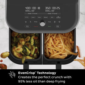 Instant Pot Vortex Plus XL 8-quart capacity serves eight portions for family meals.