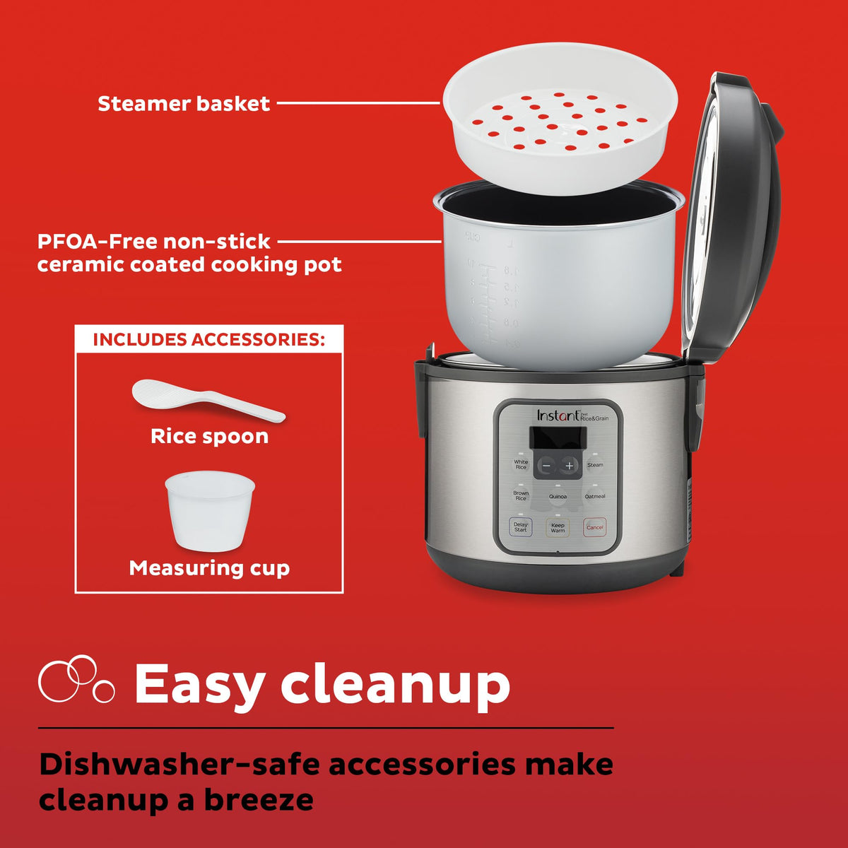 Included steamer tray and tools with Instant Pot Zest for steaming.