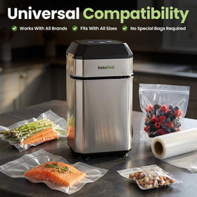Instaseal in-use scene with marinades and soups for sous vide prep.