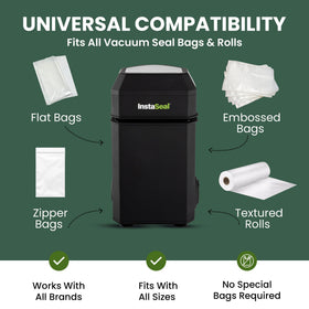 Instaseal vacuum sealer keeps foods organized and ready to store.