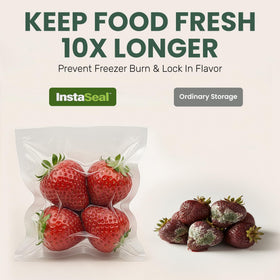 Instaseal vacuum sealer protects from freezer burn by removing air.