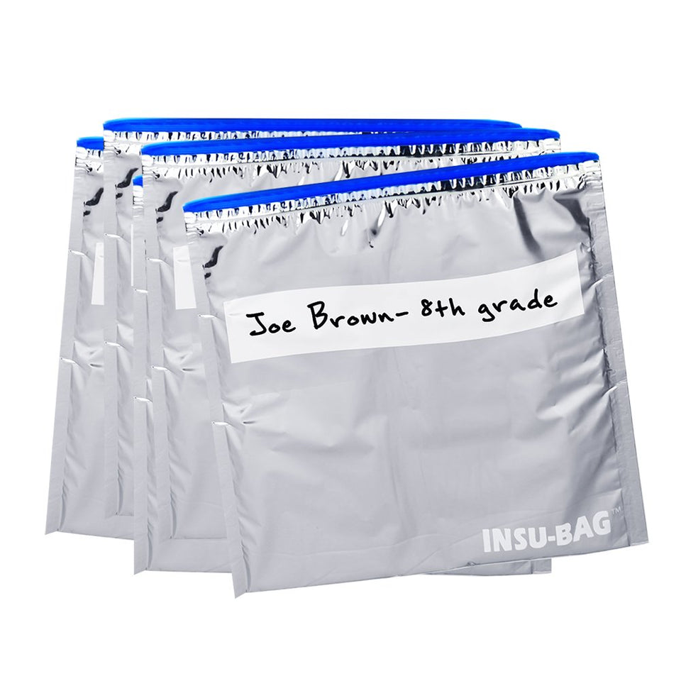 INSU-BAGS foil thermal sandwich bag close-up shows easy closure and freshness.